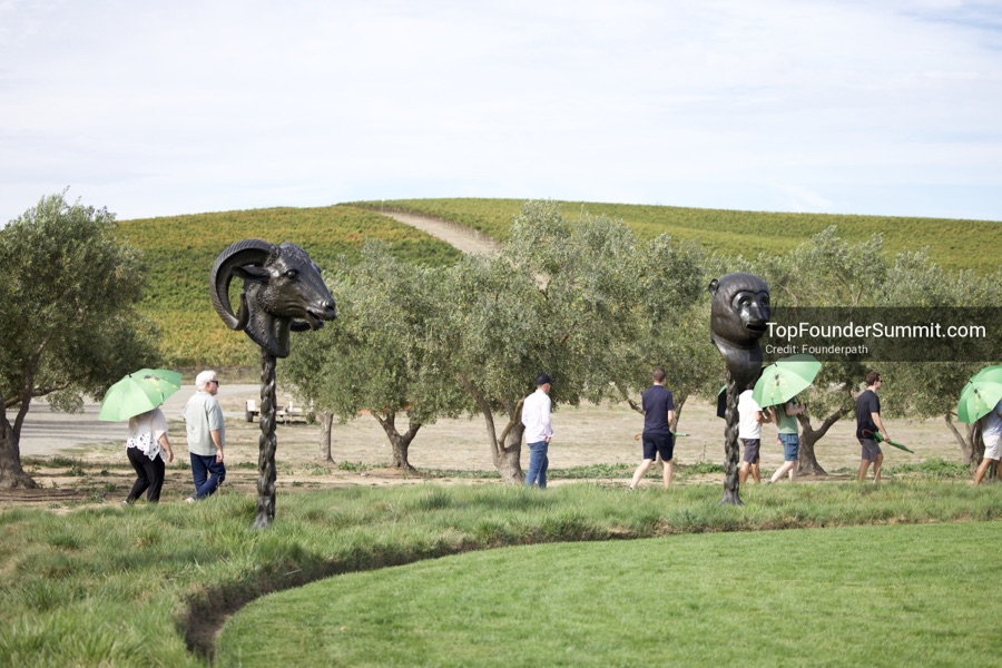Wine, land and art tour at Donum Estate with founders from the Top Founders Summit Napa 2026