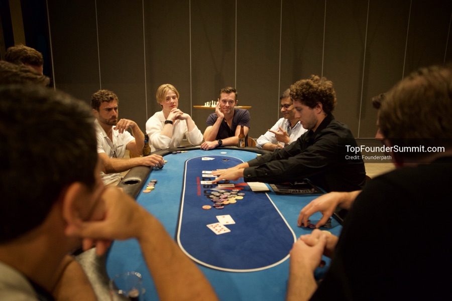 Founders playing poker, Catan and chess at Games Night, Top Founders Summit Napa 2026