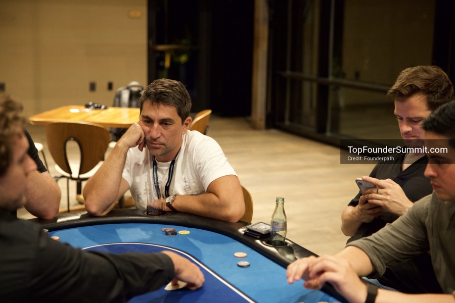 Founders playing poker, Catan and chess at Games Night, Top Founders Summit Napa 2026