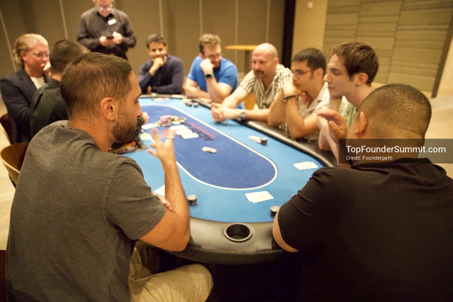 Founders playing poker, Catan and chess at Games Night, Top Founders Summit Napa 2026
