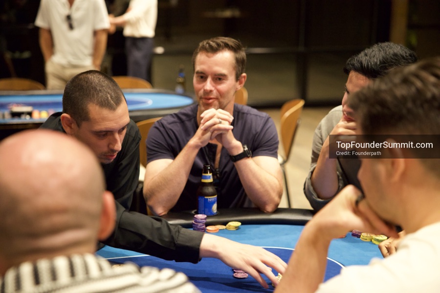 Founders playing poker, Catan and chess at Games Night, Top Founders Summit Napa 2026