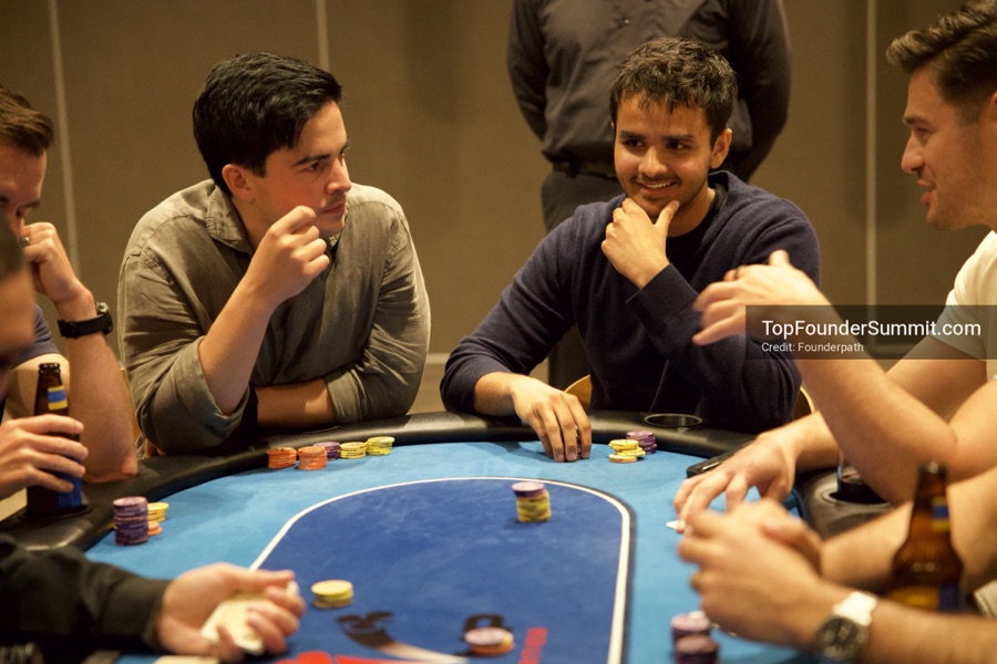 Founders playing poker, Catan and chess at Games Night, Top Founders Summit Napa 2026