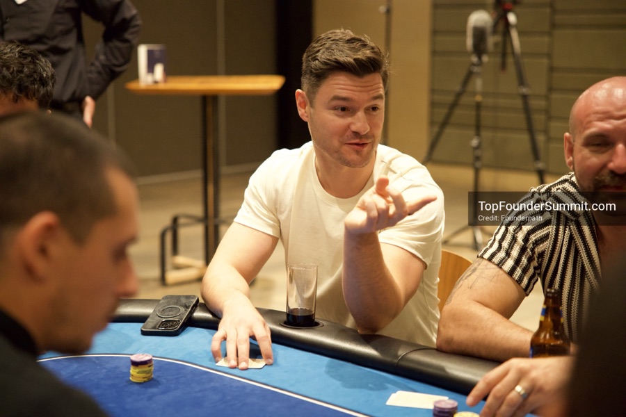Founders playing poker, Catan and chess at Games Night, Top Founders Summit Napa 2026