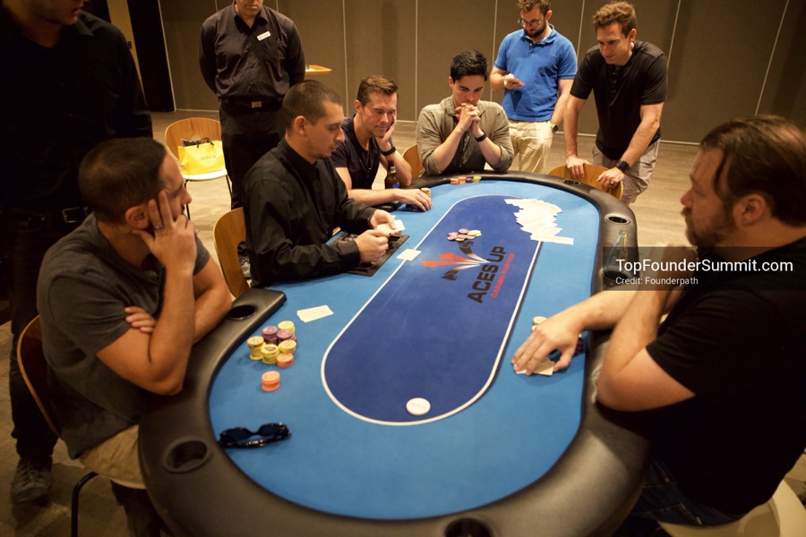 Founders playing poker, Catan and chess at Games Night, Top Founders Summit Napa 2026