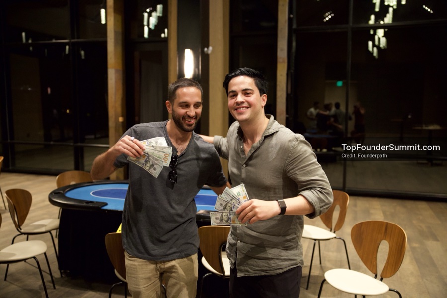 Poker winners holding their cash