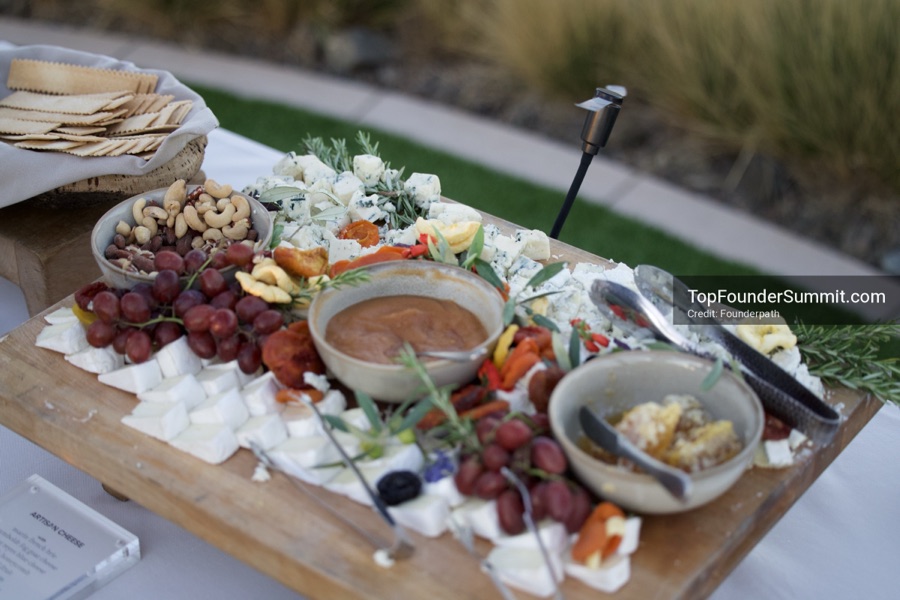 Founders at the opening wine-and-cheese reception and dinner on day one of the Top Founders Summit, Stanly Ranch, Napa Valley