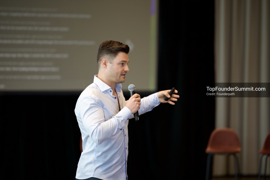 Founders on the main stage and in the audience during the opening keynotes at Glass House, Top Founders Summit Napa 2026