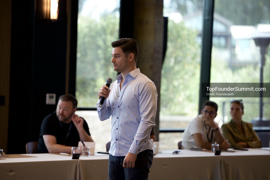 Founders on the main stage and in the audience during the opening keynotes at Glass House, Top Founders Summit Napa 2026