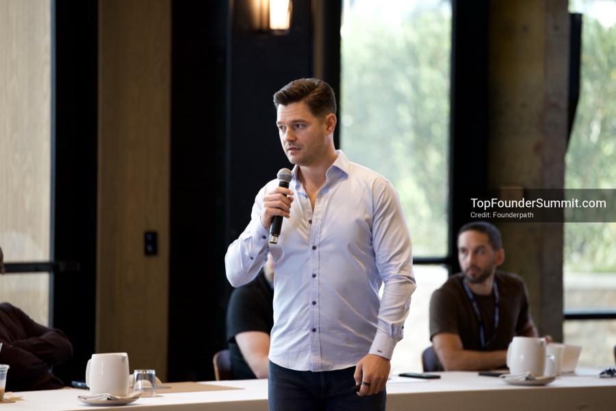 Founders on the main stage and in the audience during the opening keynotes at Glass House, Top Founders Summit Napa 2026