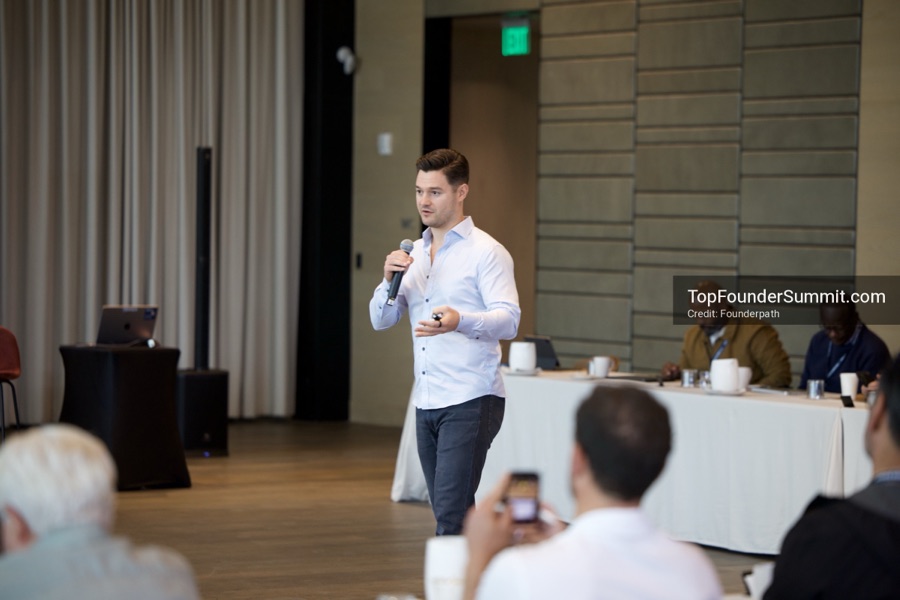 Founders on the main stage and in the audience during the opening keynotes at Glass House, Top Founders Summit Napa 2026