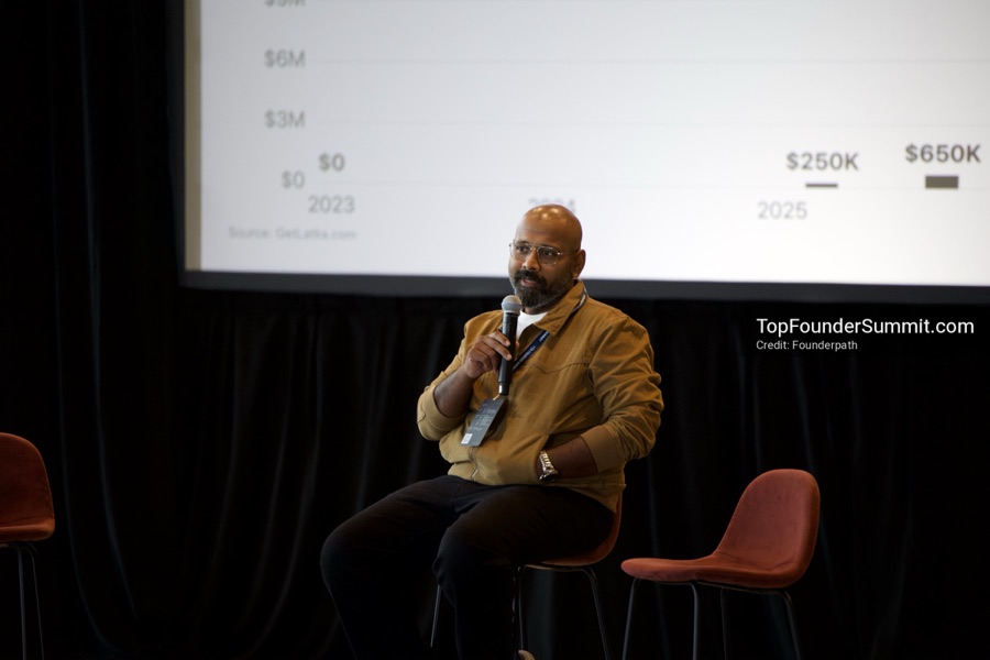 Founders on the main stage and in the audience during the opening keynotes at Glass House, Top Founders Summit Napa 2026