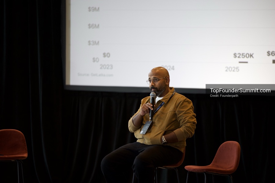 Founders on the main stage and in the audience during the opening keynotes at Glass House, Top Founders Summit Napa 2026