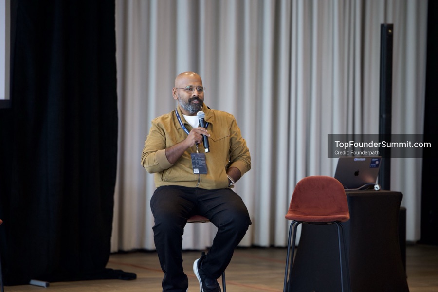 Founders on the main stage and in the audience during the opening keynotes at Glass House, Top Founders Summit Napa 2026