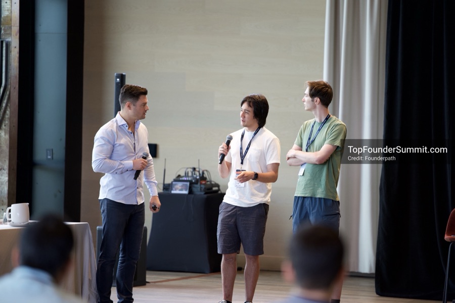 Founders on the main stage and in the audience during the opening keynotes at Glass House, Top Founders Summit Napa 2026