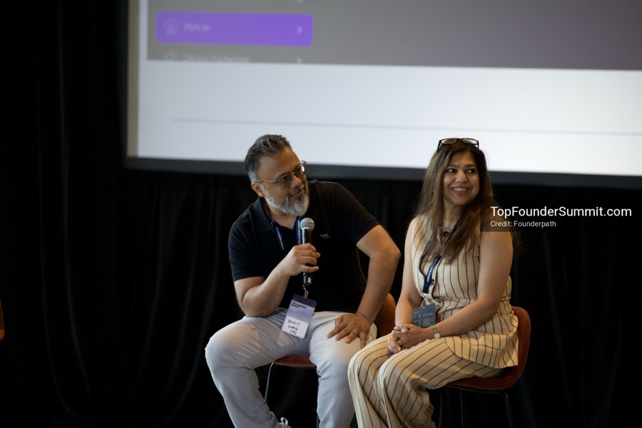 Founders on the main stage and in the audience during the opening keynotes at Glass House, Top Founders Summit Napa 2026