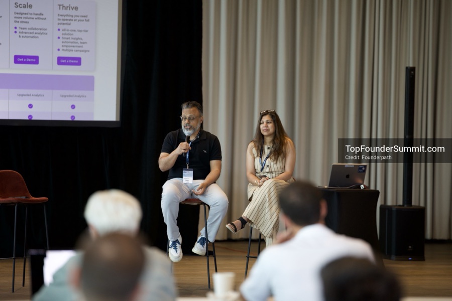 Founders on the main stage and in the audience during the opening keynotes at Glass House, Top Founders Summit Napa 2026