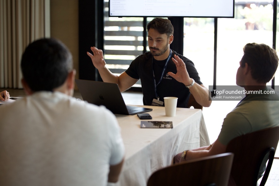 Founder-led workshop breakouts at Glass House on day two of the Top Founders Summit Napa 2026