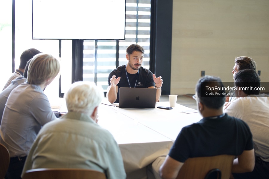 Founder-led workshop breakouts at Glass House on day two of the Top Founders Summit Napa 2026