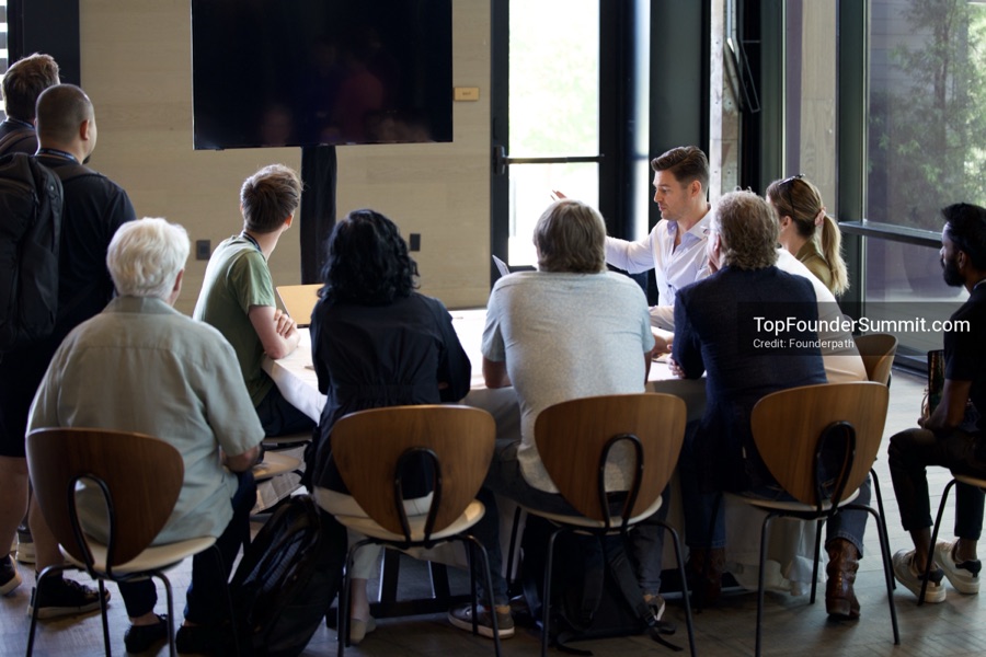 Founder-led workshop breakouts at Glass House on day two of the Top Founders Summit Napa 2026