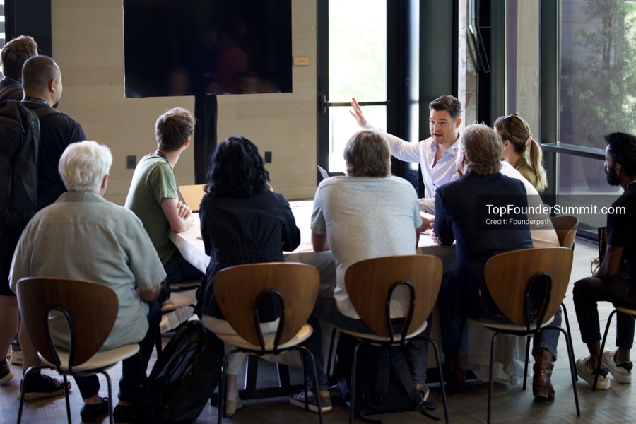 Founder-led workshop breakouts at Glass House on day two of the Top Founders Summit Napa 2026