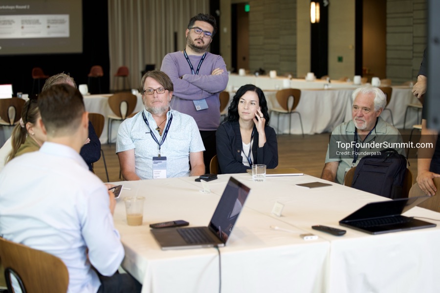 Founder-led workshop breakouts at Glass House on day two of the Top Founders Summit Napa 2026