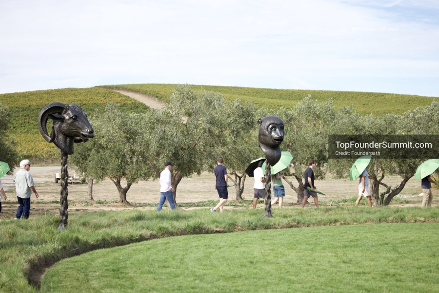 Wine, land and art tour at Donum Estate with founders from the Top Founders Summit Napa 2026