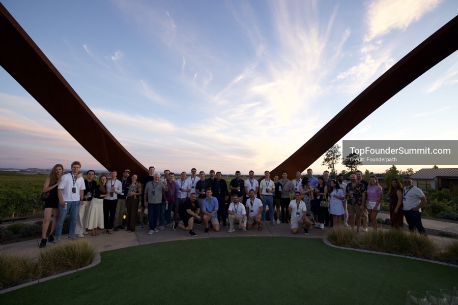 Founders at the opening wine-and-cheese reception and dinner on day one of the Top Founders Summit, Stanly Ranch, Napa Valley