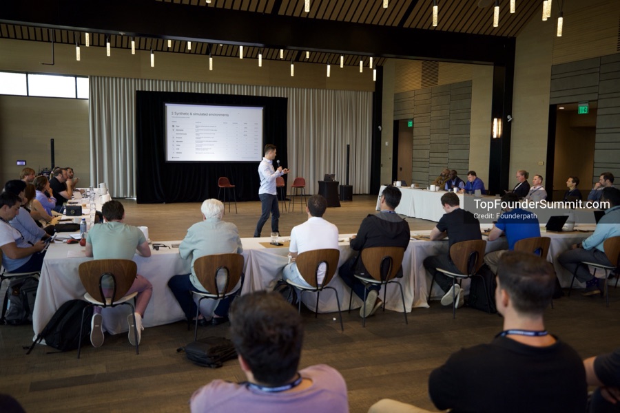 Founders on the main stage and in the audience during the opening keynotes at Glass House, Top Founders Summit Napa 2026