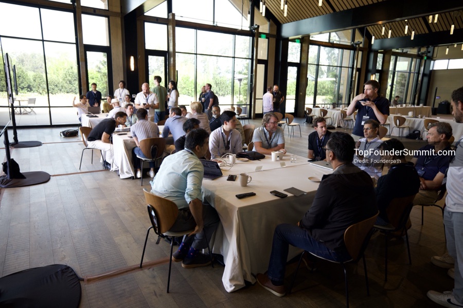 Founder-led workshop breakouts at Glass House on day two of the Top Founders Summit Napa 2026