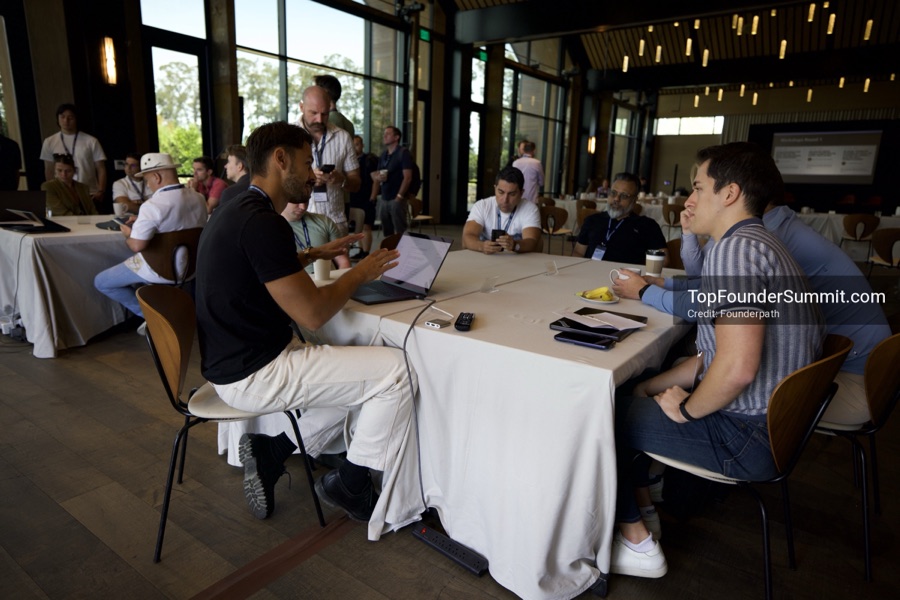 Founder-led workshop breakouts at Glass House on day two of the Top Founders Summit Napa 2026