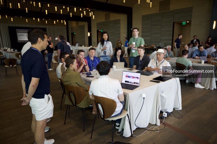 Founder-led workshop breakouts at Glass House on day two of the Top Founders Summit Napa 2026