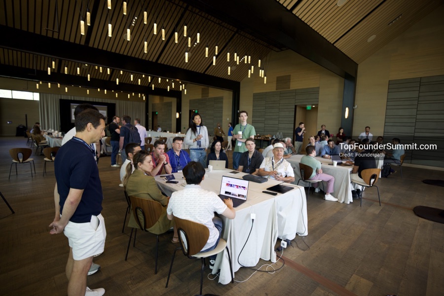 Founder-led workshop breakouts at Glass House on day two of the Top Founders Summit Napa 2026