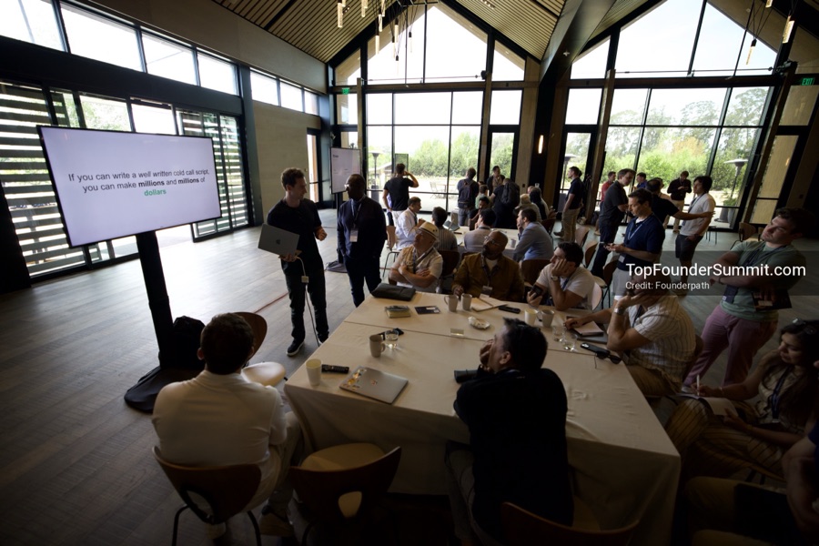 Founder-led workshop breakouts at Glass House on day two of the Top Founders Summit Napa 2026