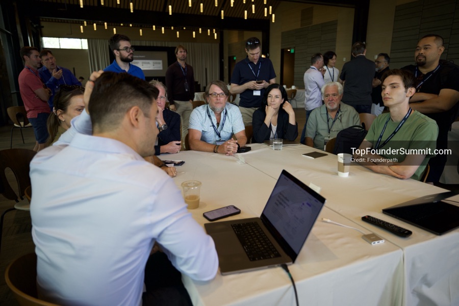 Founder-led workshop breakouts at Glass House on day two of the Top Founders Summit Napa 2026