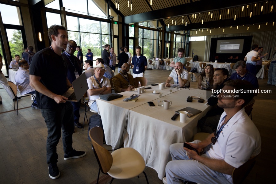 Founder-led workshop breakouts at Glass House on day two of the Top Founders Summit Napa 2026