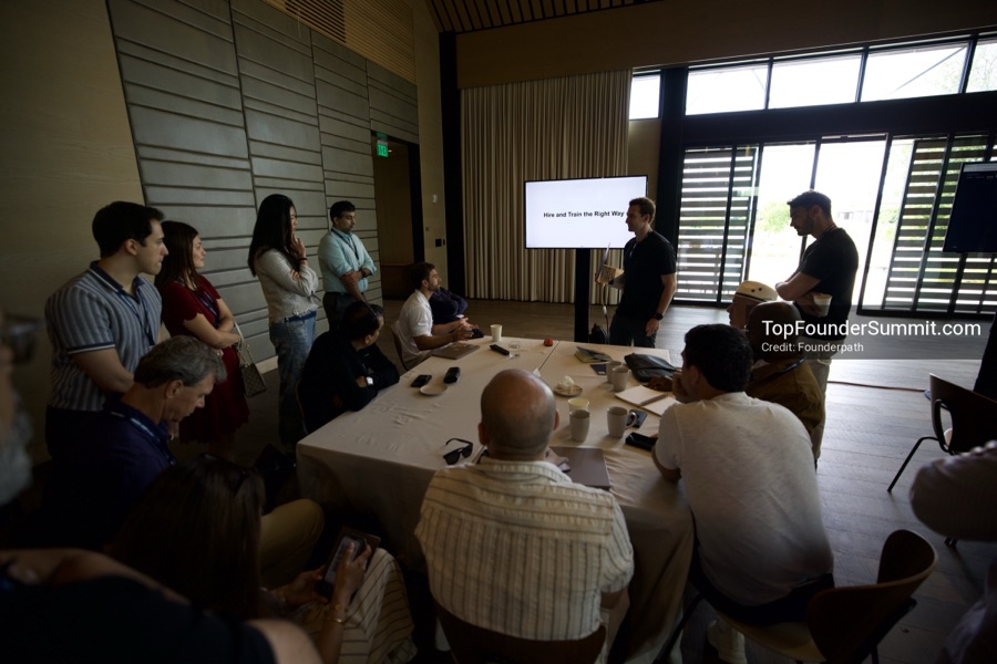 Founder-led workshop breakouts at Glass House on day two of the Top Founders Summit Napa 2026