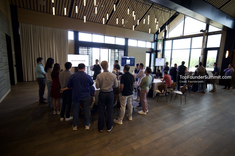 Founder-led workshop breakouts at Glass House on day two of the Top Founders Summit Napa 2026