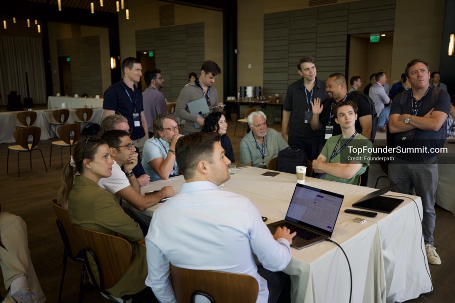 Founder-led workshop breakouts at Glass House on day two of the Top Founders Summit Napa 2026