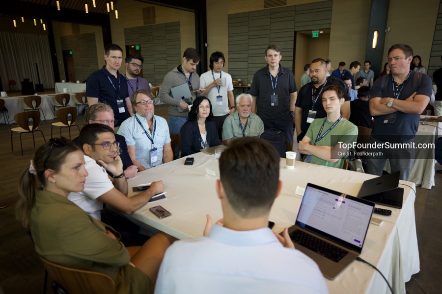 Founder-led workshop breakouts at Glass House on day two of the Top Founders Summit Napa 2026