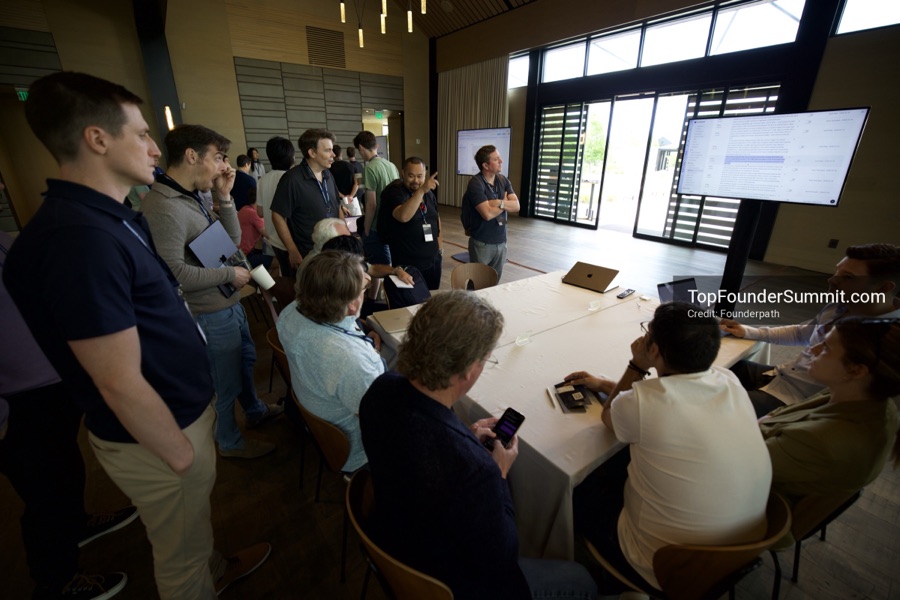 Founder-led workshop breakouts at Glass House on day two of the Top Founders Summit Napa 2026