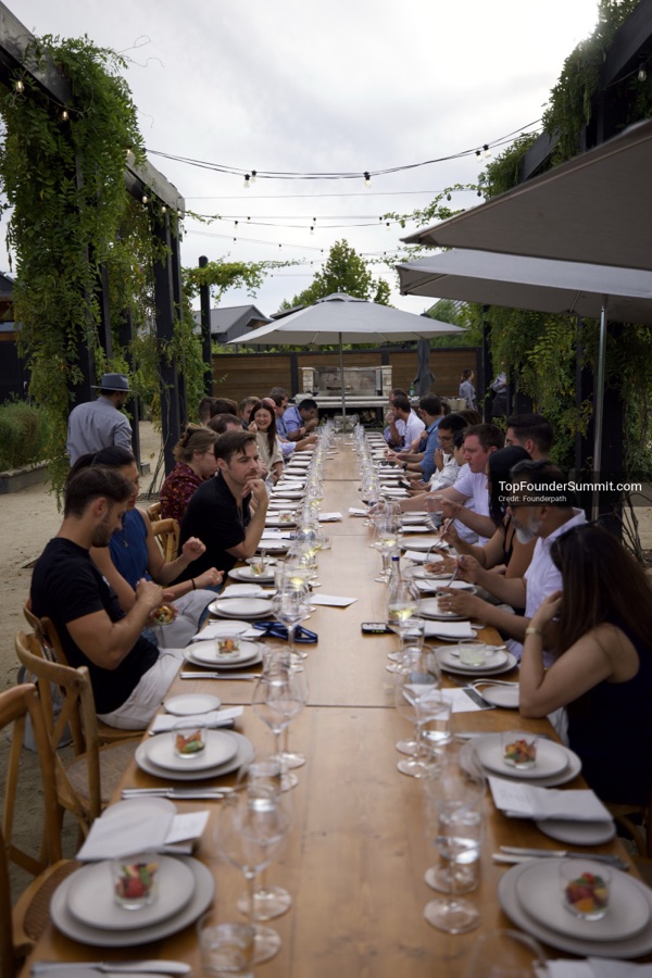 Founders at lunch in the vineyard and dinner at The Grange, Top Founders Summit Napa 2026