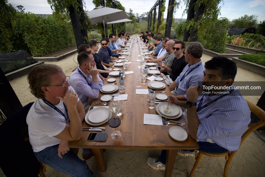 Founders at lunch in the vineyard and dinner at The Grange, Top Founders Summit Napa 2026
