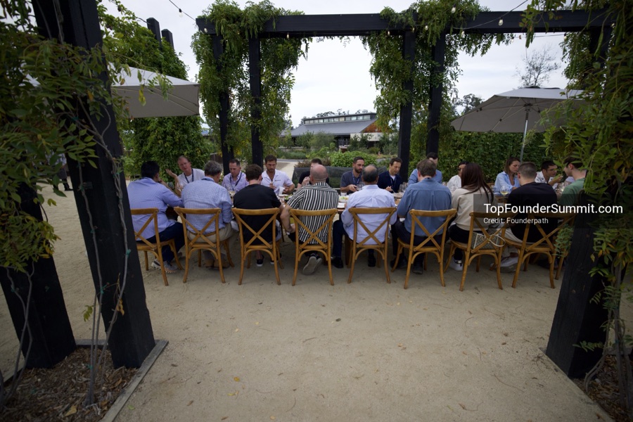 Founders at lunch in the vineyard and dinner at The Grange, Top Founders Summit Napa 2026