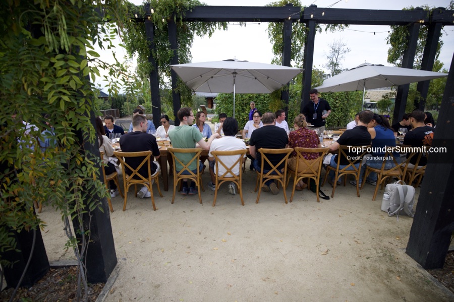 Founders at lunch in the vineyard and dinner at The Grange, Top Founders Summit Napa 2026