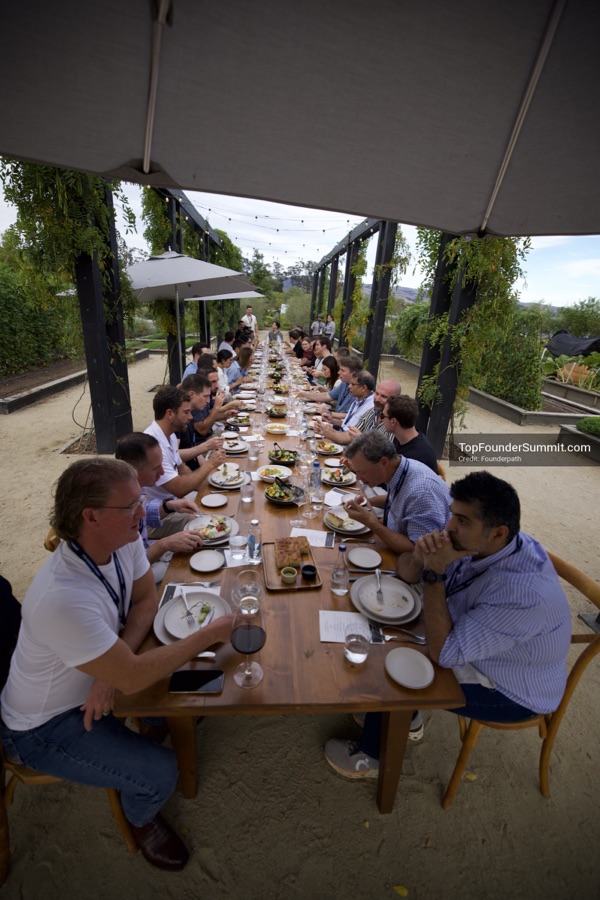 Founders at lunch in the vineyard and dinner at The Grange, Top Founders Summit Napa 2026